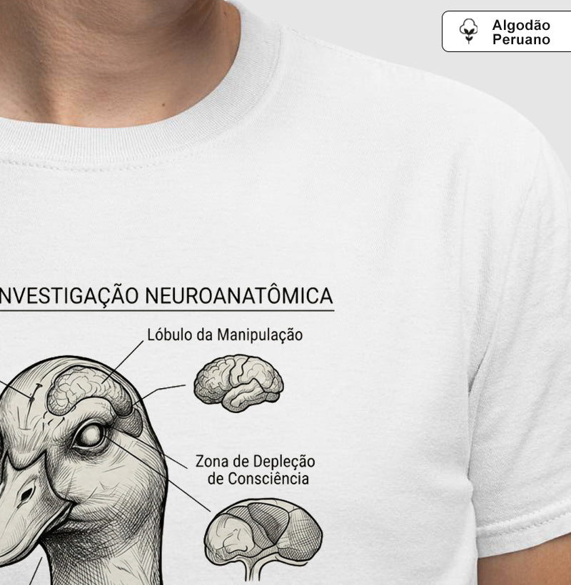 Camiseta Algodão Peruano Psicopatologia Forense - O Psicopato | Ilustração Neuroanatômica