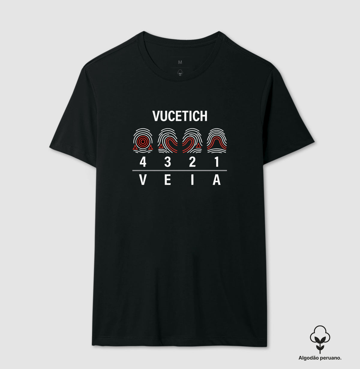 Camiseta Algodão Peruano Papiloscopia "Vucetich" | Perícia na VEIA