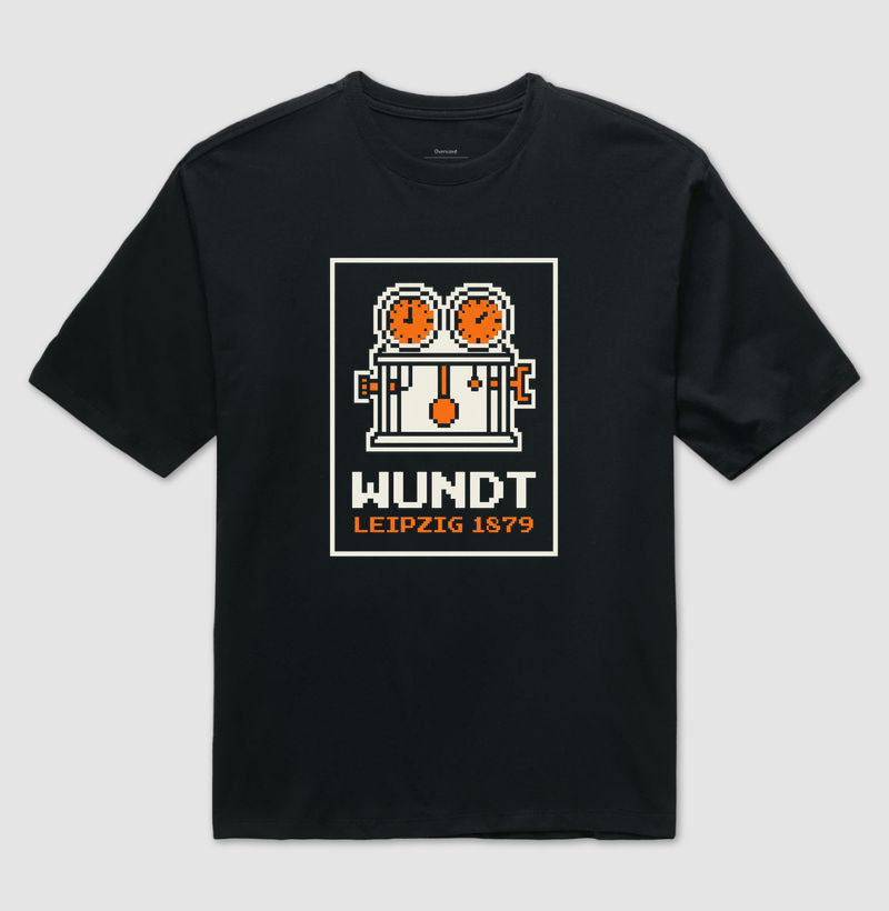 Camiseta Oversized Psicologia "Wundt: Leipzig 1879" | 8-Bit Pixel Art