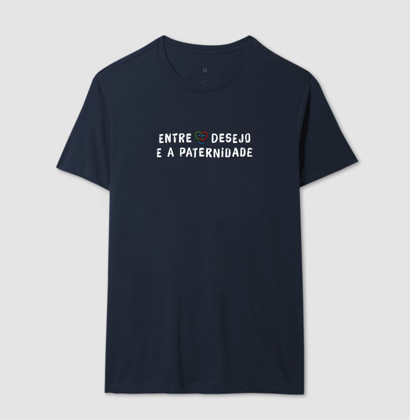 Camiseta "Entre Desejo e a Paternidade" | Estampa com Nó Borromeano