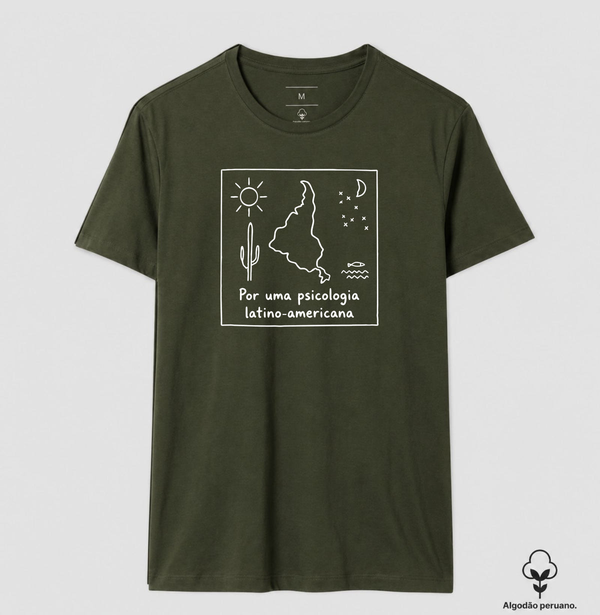 Camiseta Algodão Peruano "Por uma Psicologia Latino-Americana" | O Sul é o Nosso Norte
