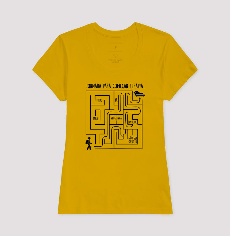 Camiseta Psicologia "Jornada Para Começar Terapia" | O Labirinto do Acolhimento