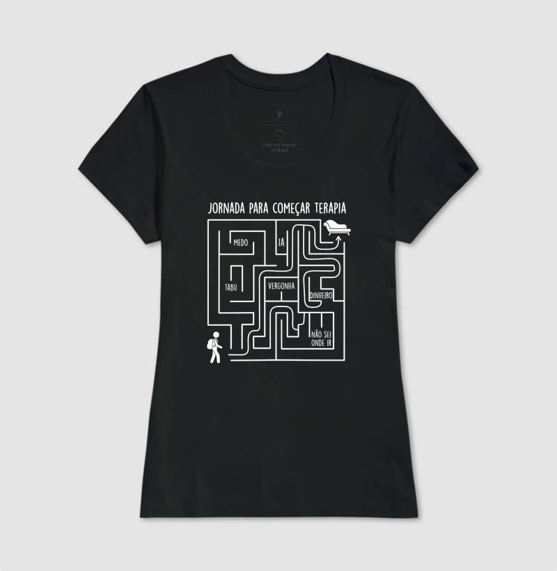 Camiseta Psicologia "Jornada Para Começar Terapia" | O Labirinto do Acolhimento