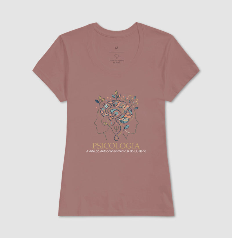 Camiseta Psicologia - Cérebro Floral e Mente Relacional