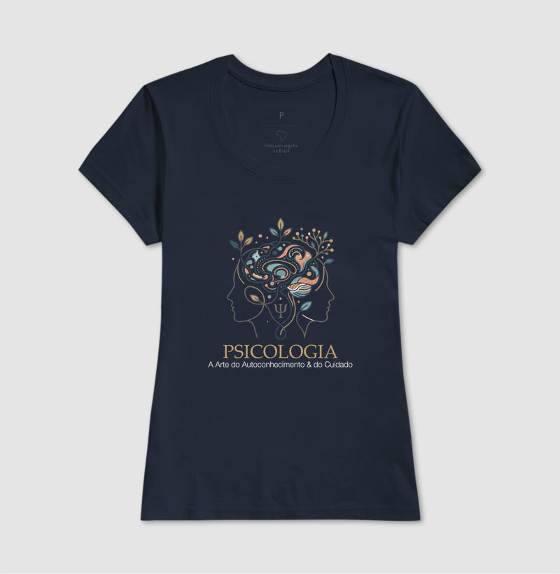Camiseta Psicologia - Cérebro Floral e Mente Relacional