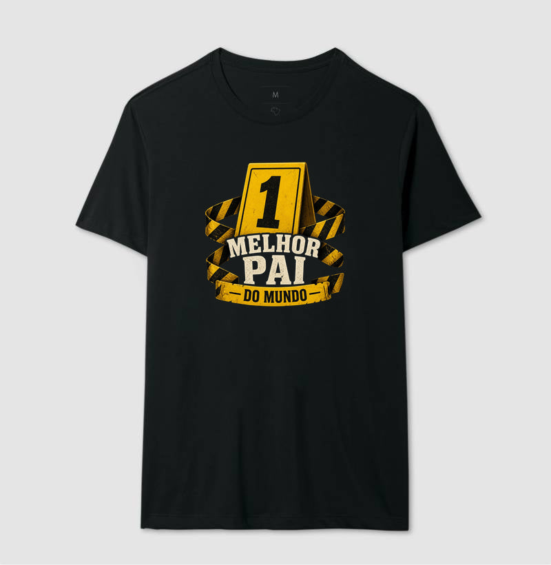 Camiseta Criminalística "Melhor Pai do Mundo" | Marcador de Evidência Nº 1