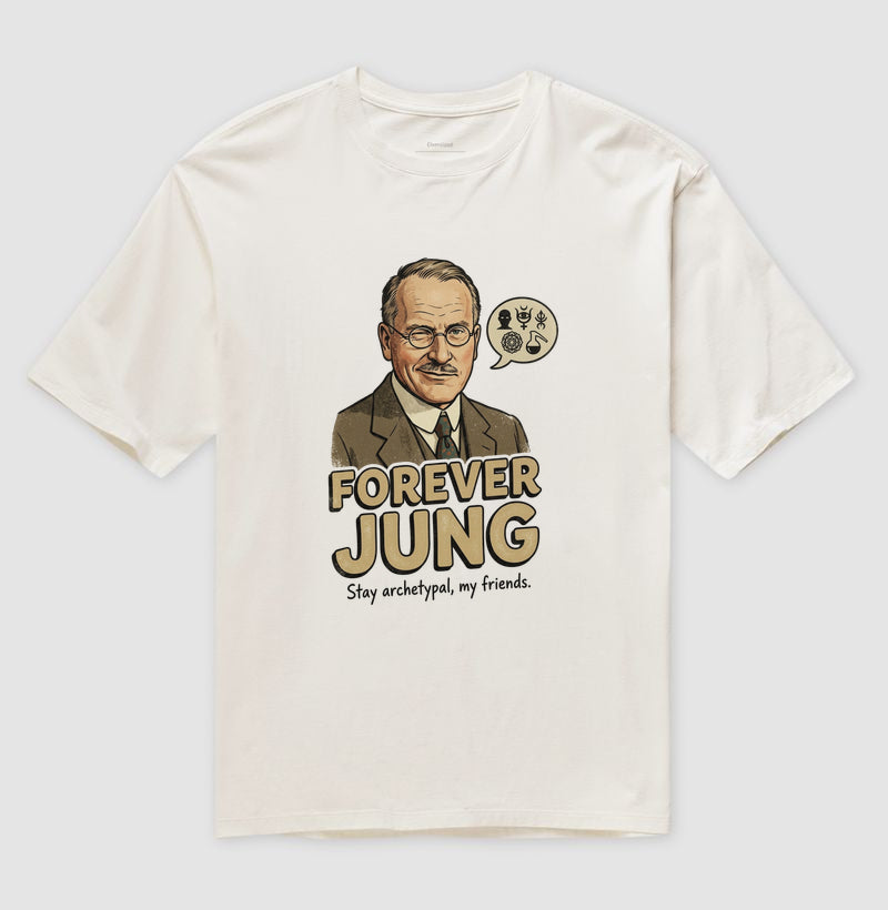 Camiseta Oversized Psicanalítica Carl Jung - Forever Jung (Archetypal) | Pop Art Vintage