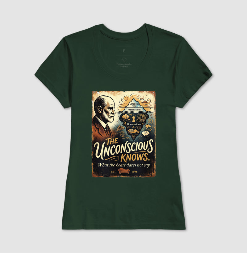 Camiseta Psicanálise - O Iceberg de Freud (The Unconscious Knows) | Retrô Vintage