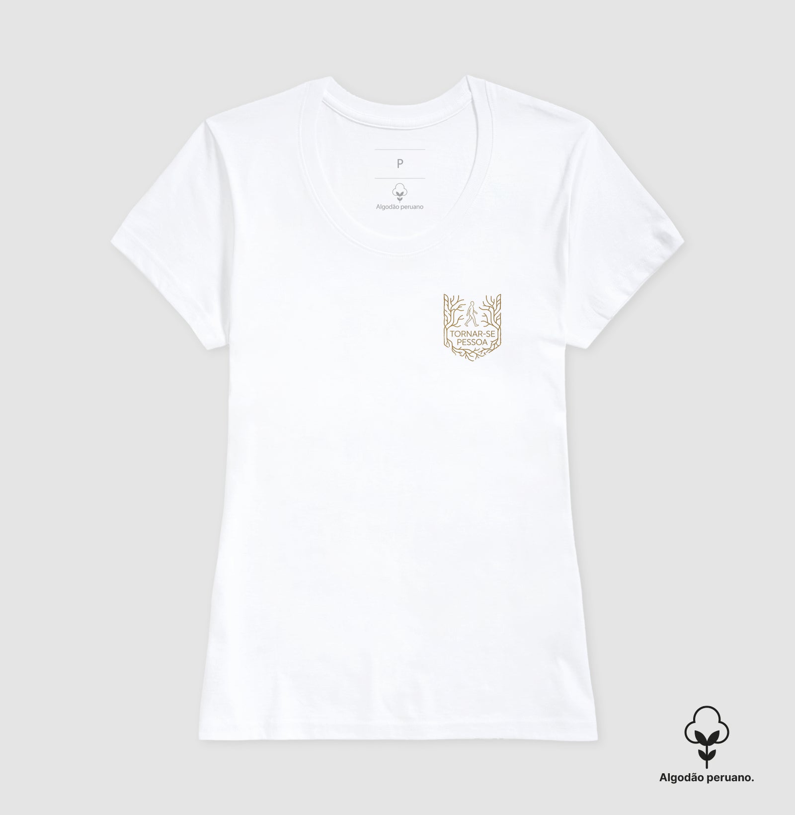 Camiseta Algodão Peruano Humanismo Carl Rogers - Tornar-se Pessoa | Minimalista Pocket Print