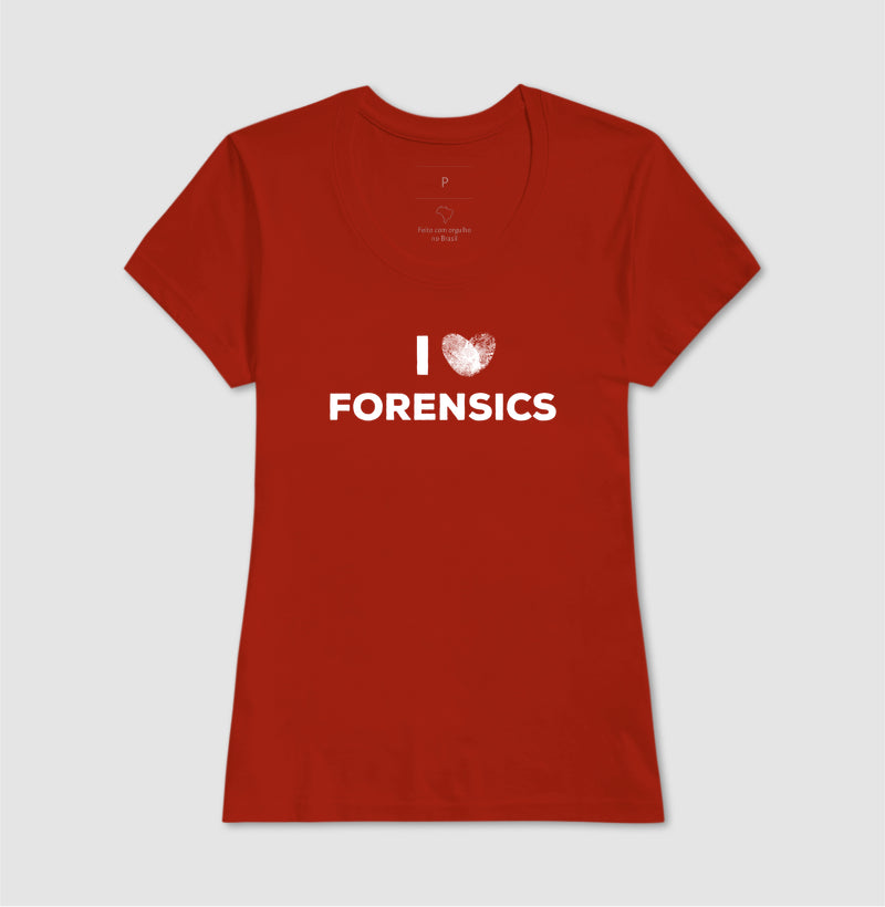Camiseta Perícia Criminal - I Love Forensics (Coração Papiloscópico) | True Crime