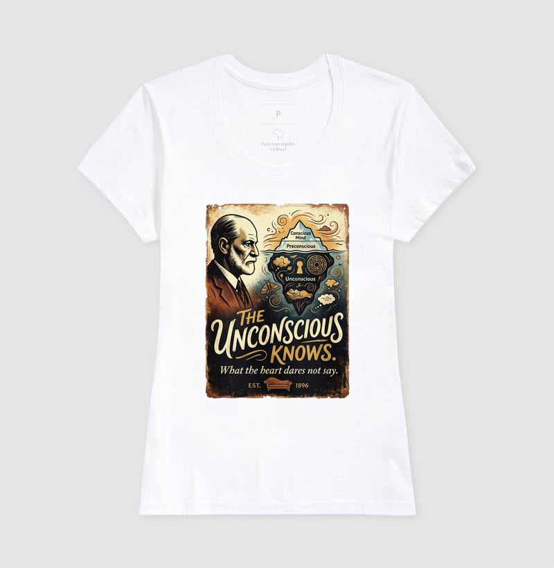 Camiseta Psicanálise - O Iceberg de Freud (The Unconscious Knows) | Retrô Vintage