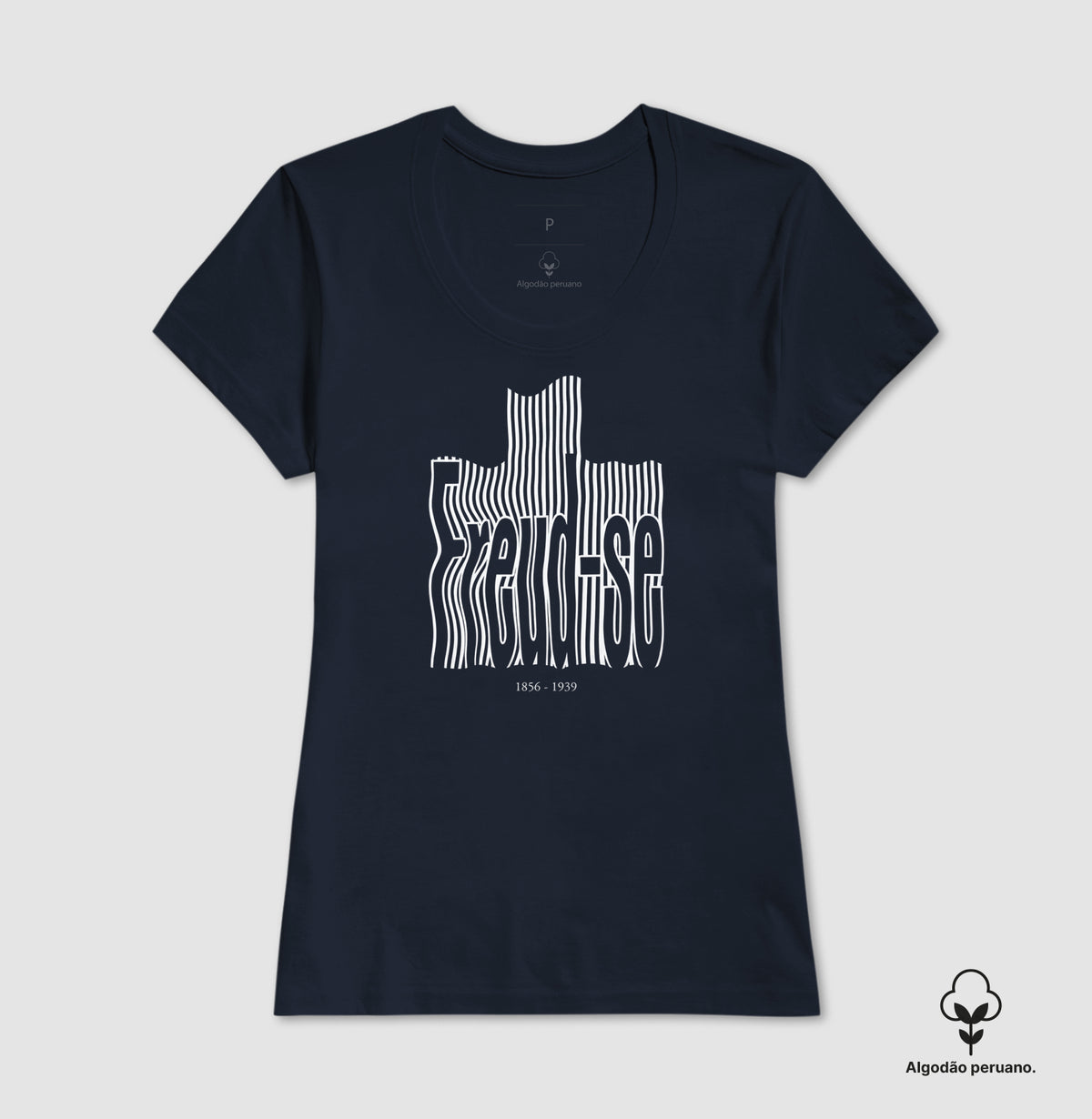 Camiseta Algodão Peruano Psicanálise "Freud-se" | Sigmund Freud & Op-Art Streetwear