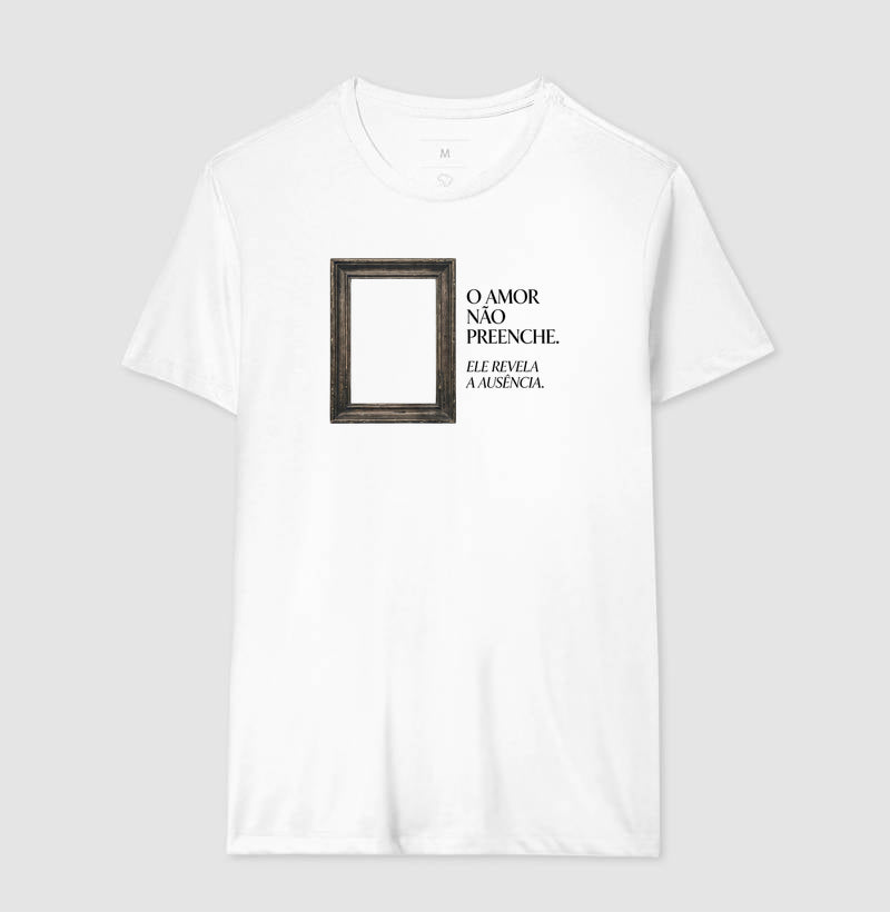 Camiseta Minimalista "Moldura da Ausência" | Revelação Existencial