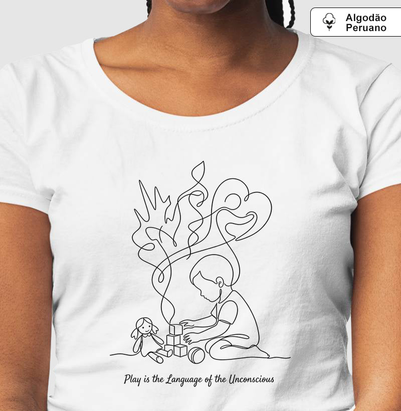 Camiseta Algodão Peruano Psicanálise Melanie Klein - A Linguagem do Brincar | Ilustração Contínua