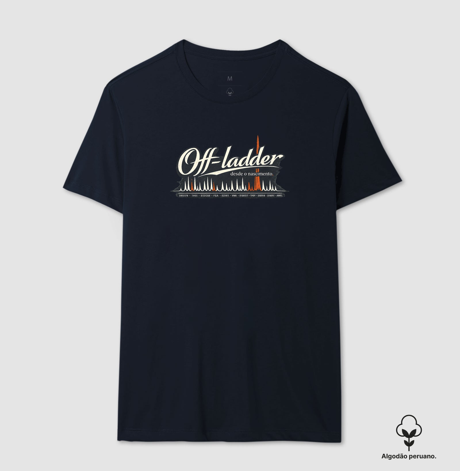 Camiseta Algodão Peruano Genética Forense "Off-Ladder Desde o Nascimento" | Fora do Padrão