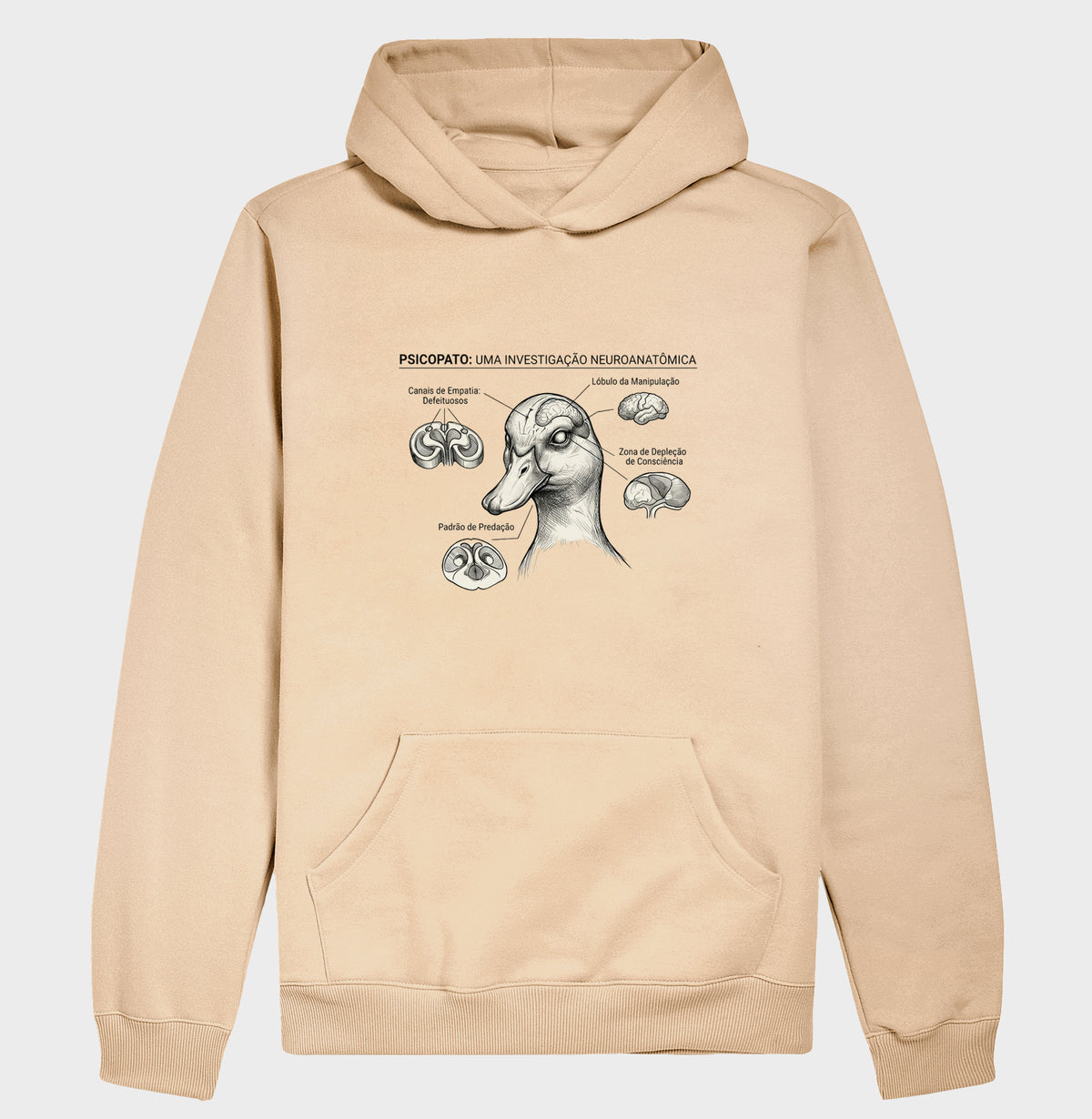 Hoddie Moletom Psicopatologia Forense - O Psicopato | Ilustração Neuroanatômica