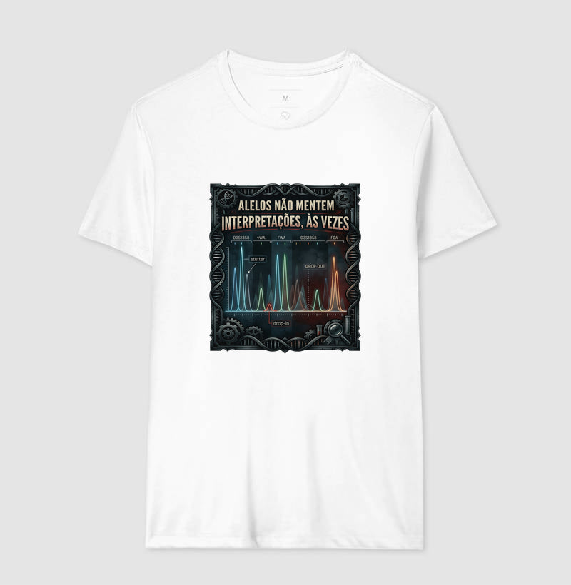 Camiseta Alelos Não Mentem | Análise de DNA e Artefatos