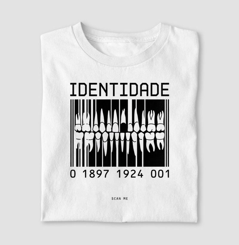 Camiseta Odontologia Forense "Identidade" | O Código Único da Dentição