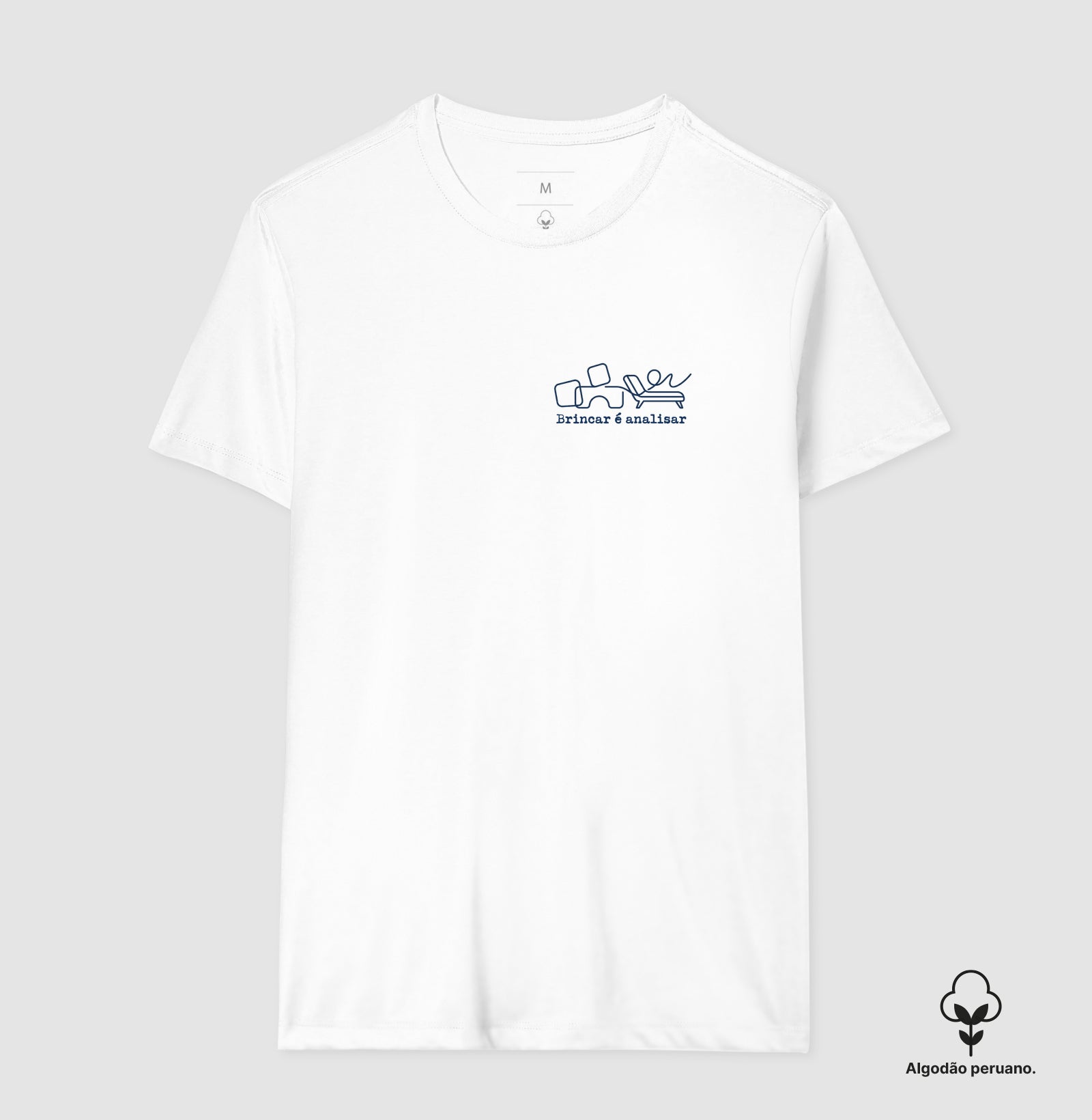Camiseta Algodão Peruano Psicanálise Melanie Klein - Brincar é Analisar | Minimalista Line Art