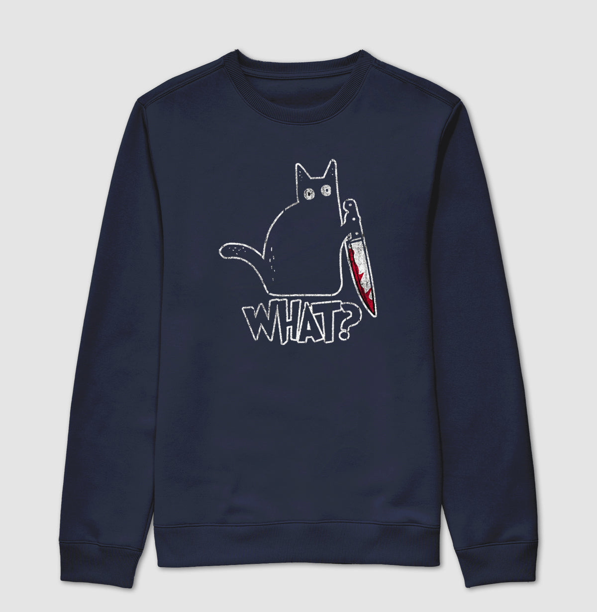 Suéter Moletom Gato "What?" | O Suspeito Sem Remorso