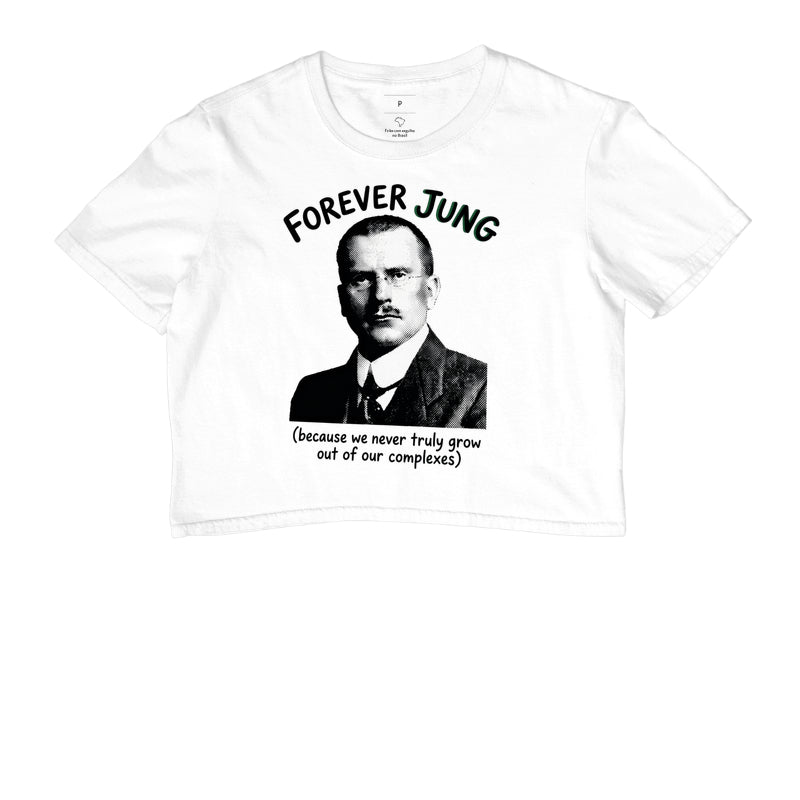 Camiseta Cropped Psicanalítica Carl Jung - Forever Jung (Complexes) | Retrô Noir