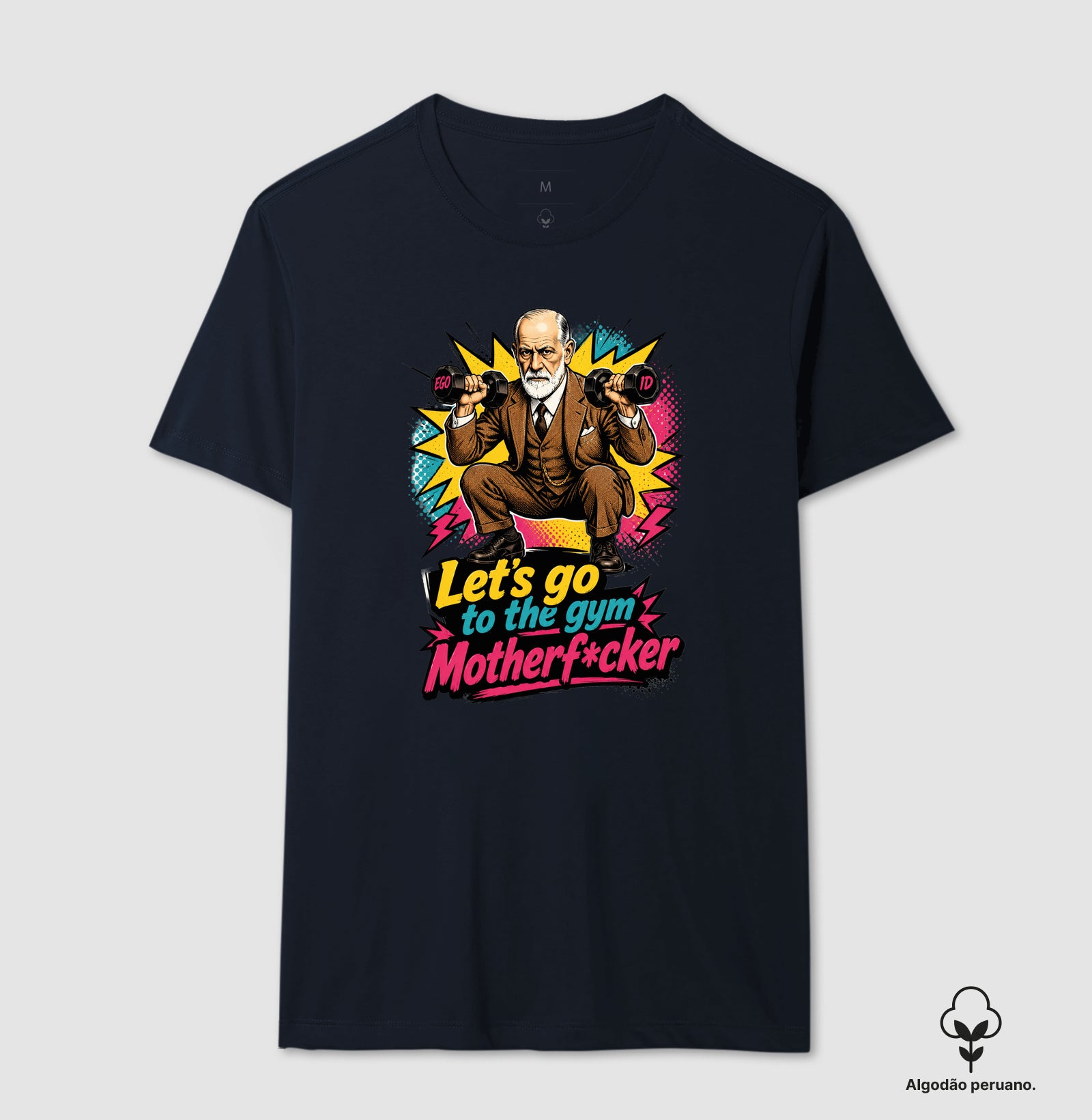Camiseta Algodão Peruano "Freud na academia" | O Equilíbrio entre o Ego e o Id