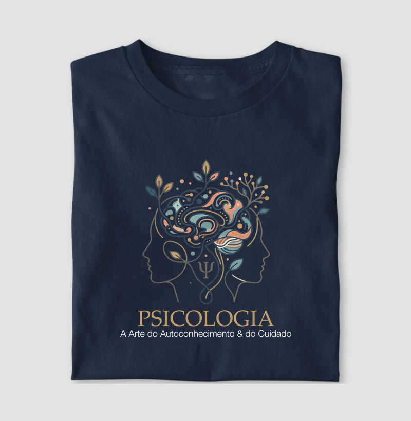 Camiseta Psicologia - Cérebro Floral e Mente Relacional