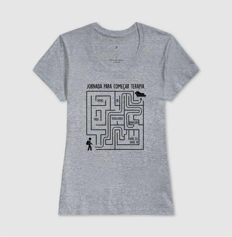 Camiseta Psicologia "Jornada Para Começar Terapia" | O Labirinto do Acolhimento