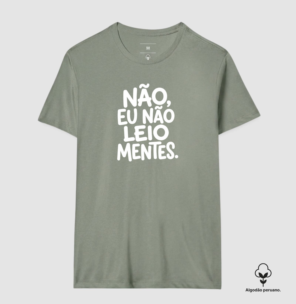 Camiseta Algodão Peruano "Não Leio Mentes" | Humor & Ironia para Psicólogos e Psicanalistas