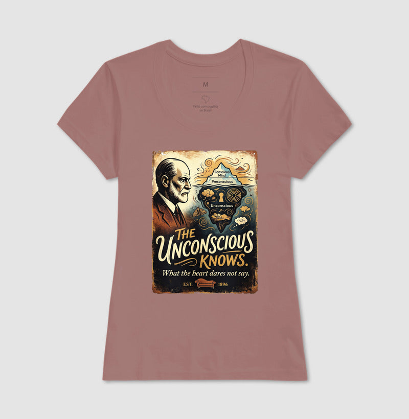 Camiseta Psicanálise - O Iceberg de Freud (The Unconscious Knows) | Retrô Vintage