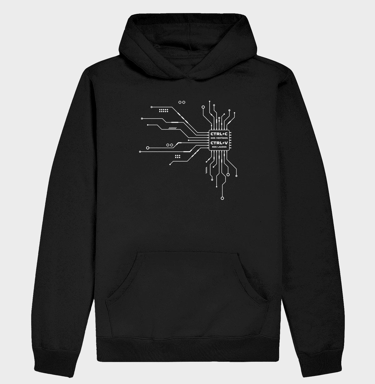 Hoodie Moletom Perícia Digital "CTRL+C nos Vestígios" | O Microchip do Laudo