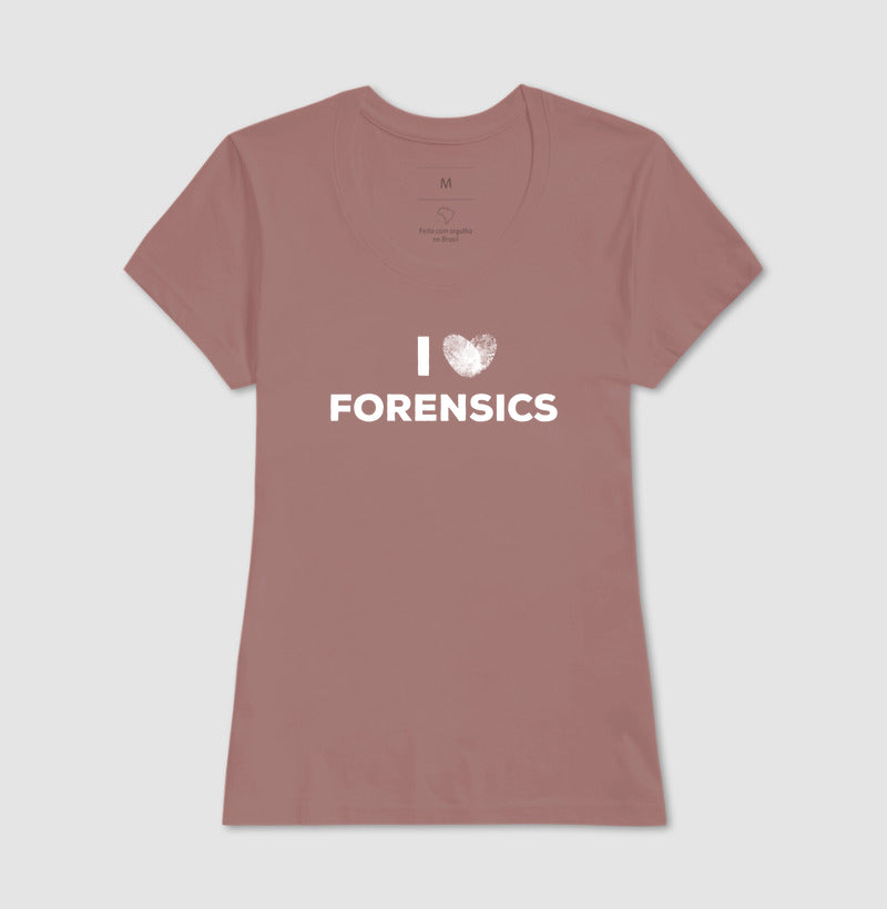 Camiseta Perícia Criminal - I Love Forensics (Coração Papiloscópico) | True Crime