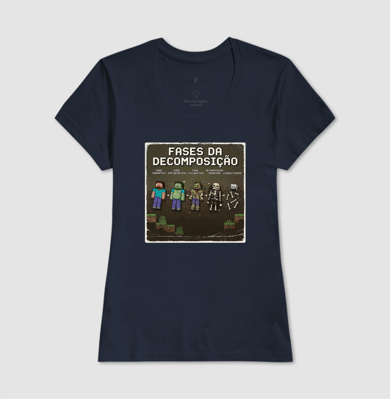 Camiseta Fases da Decomposição 8-Bits | Gamer Forense