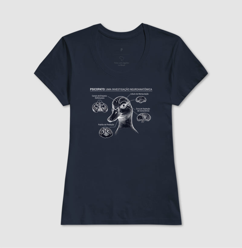 Camiseta Psicopatologia Forense - O Psicopato | Ilustração Neuroanatômica