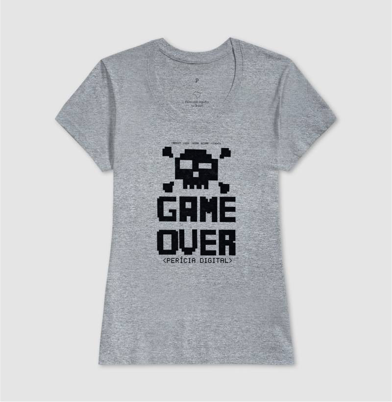 Camiseta Perícia Digital Game Over & Pixel Art Retro