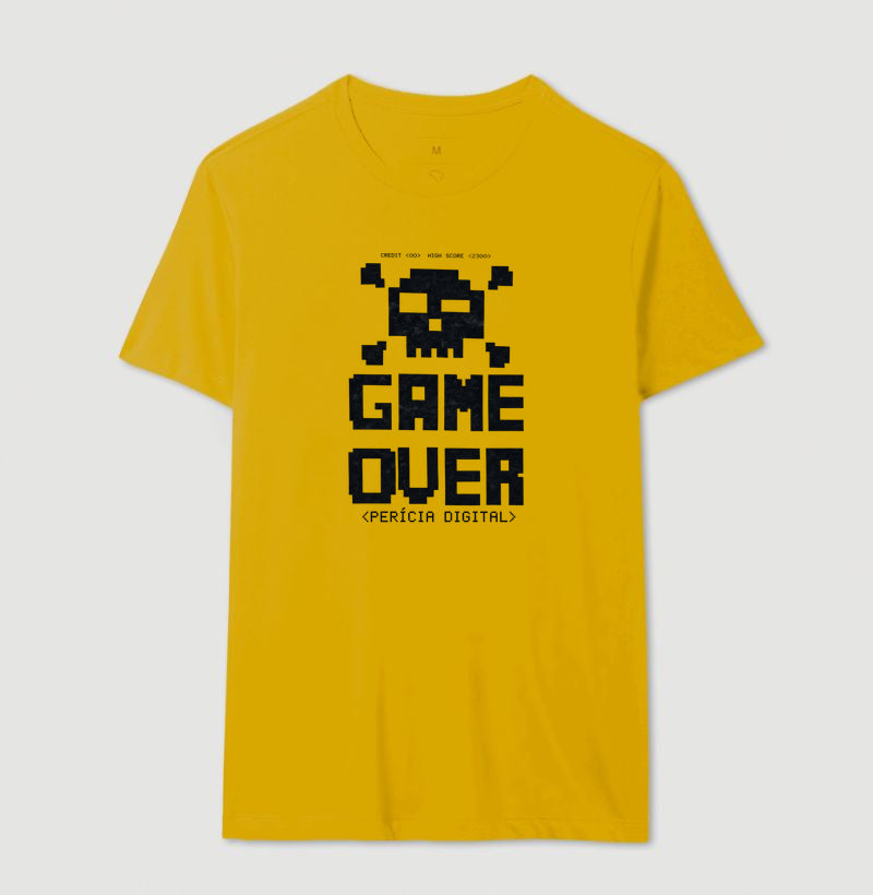 Camiseta Perícia Digital Game Over & Pixel Art Retro