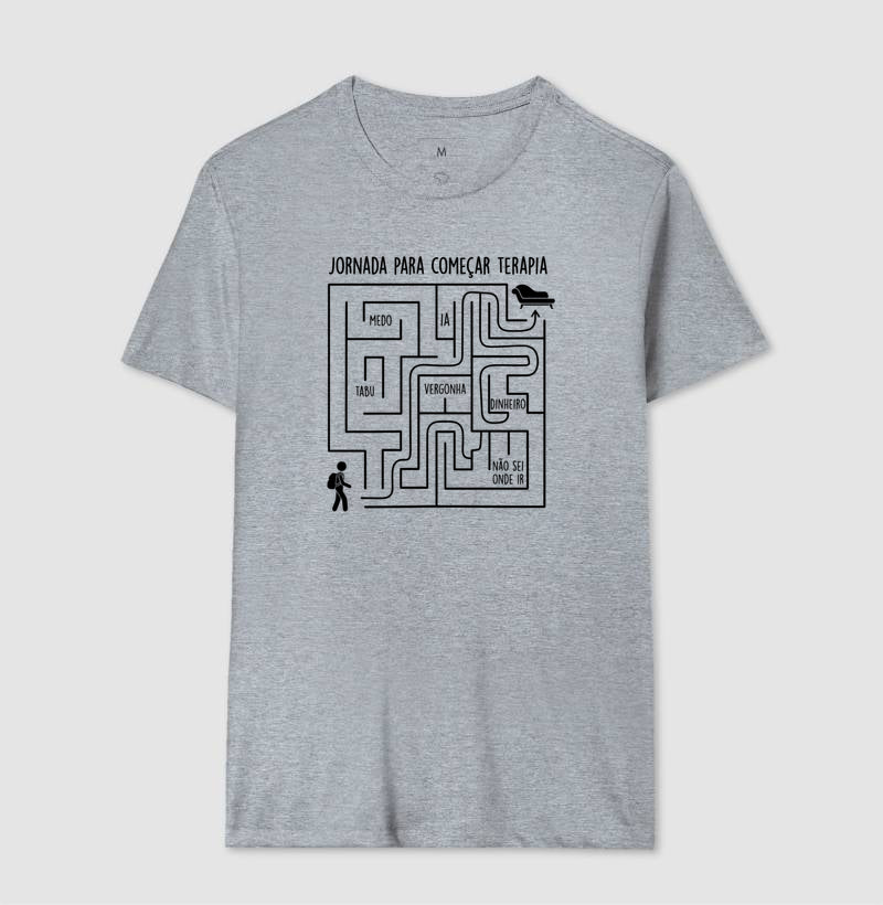 Camiseta Psicologia "Jornada Para Começar Terapia" | O Labirinto do Acolhimento