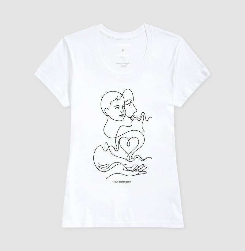 Camiseta Psicanálise Françoise Dolto - Tudo É Linguagem (Tout est langage) | Line Art Poética