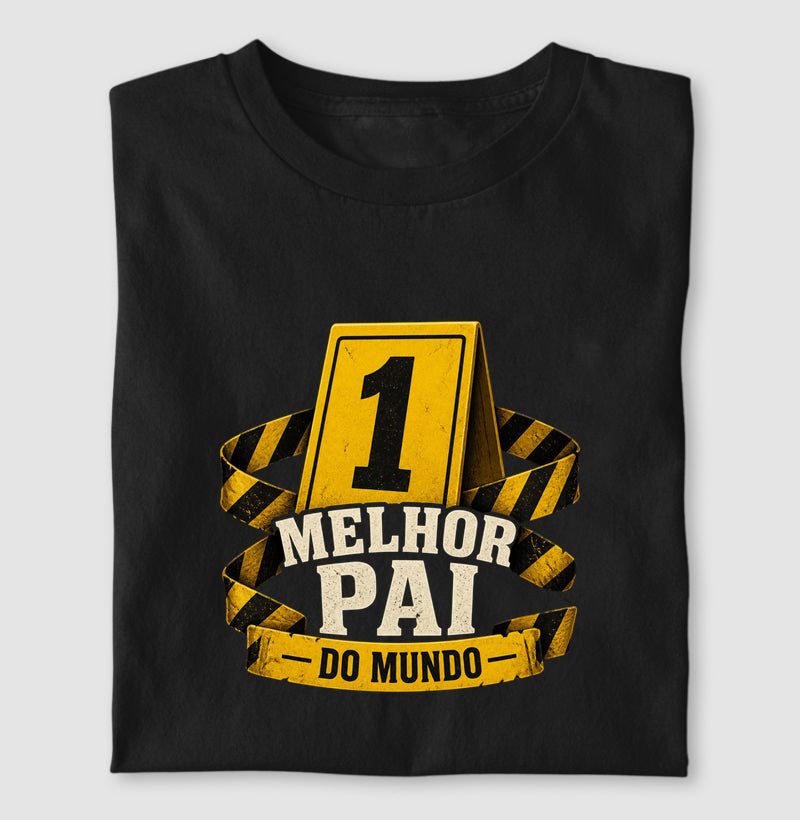 Camiseta Criminalística "Melhor Pai do Mundo" | Marcador de Evidência Nº 1
