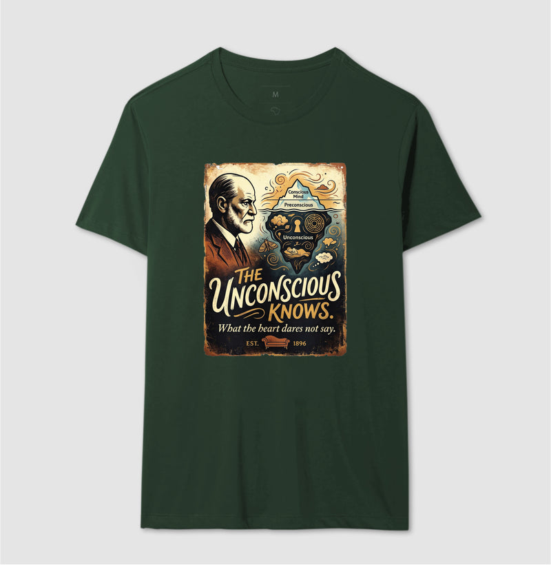 Camiseta Psicanálise - O Iceberg de Freud (The Unconscious Knows) | Retrô Vintage