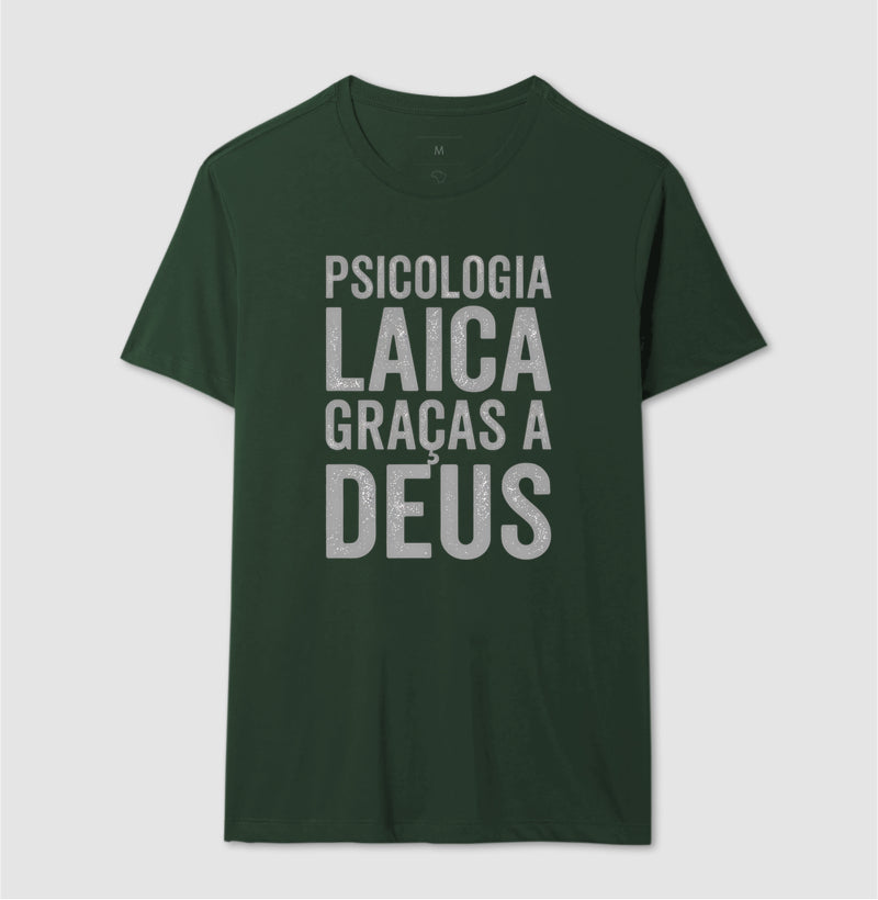 Camiseta "Psicologia Laica Graças a Deus" | Minimalista