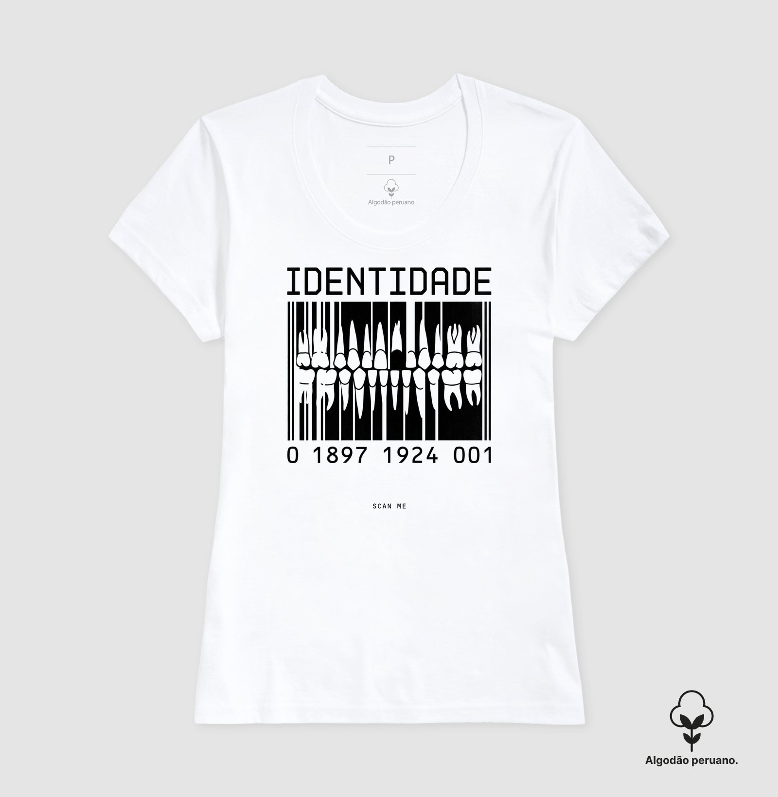 Camiseta Algodão Peruano Odontologia Forense "Identidade" | O Código Único da Dentição