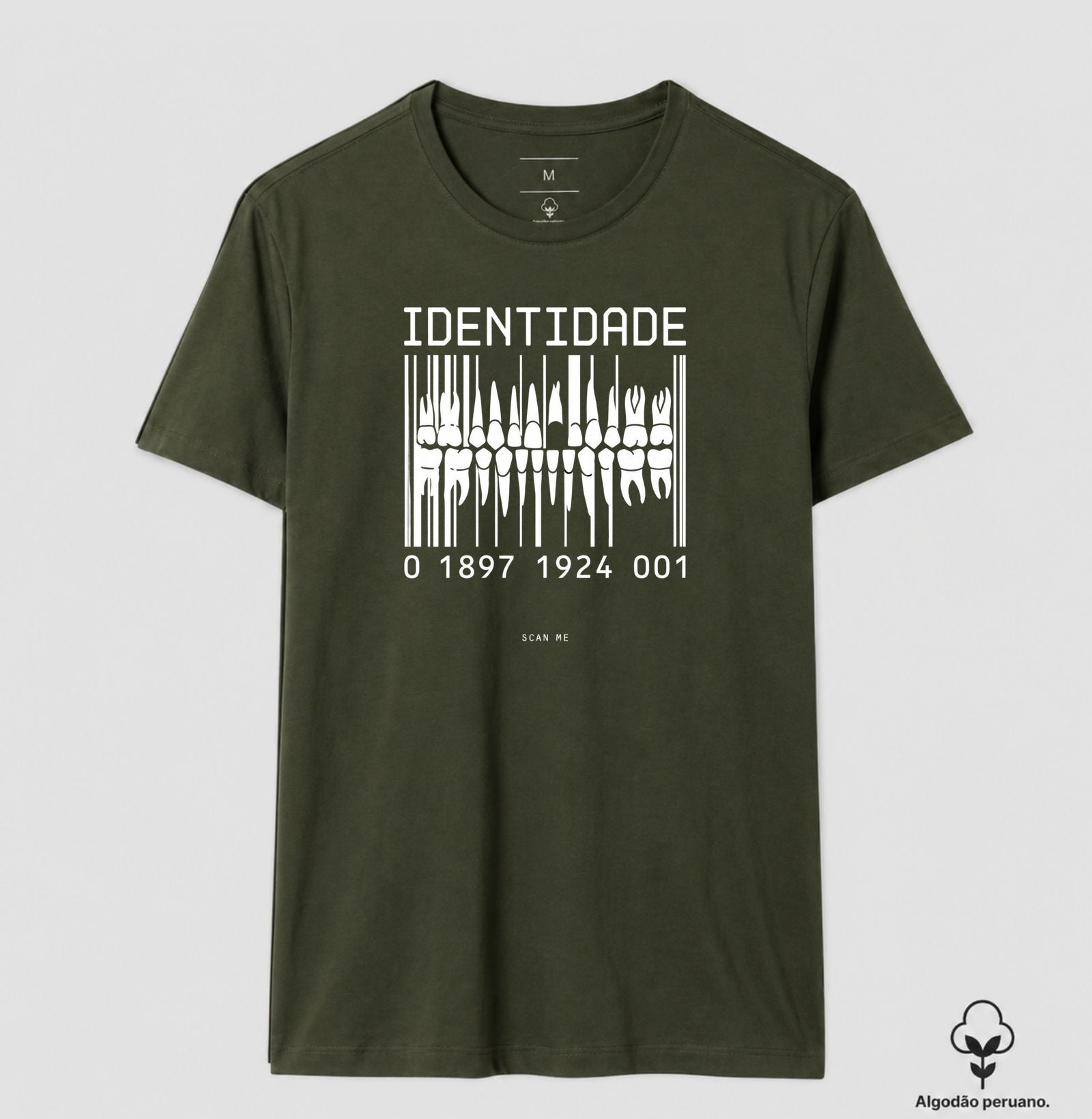 Camiseta Algodão Peruano Odontologia Forense "Identidade" | O Código Único da Dentição