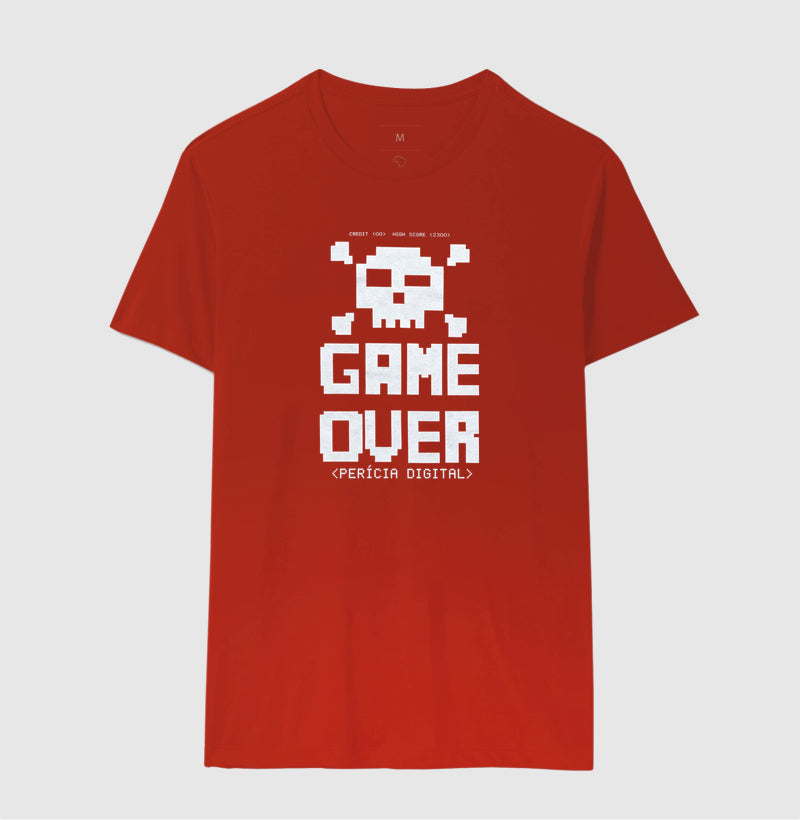 Camiseta Perícia Digital Game Over & Pixel Art Retro