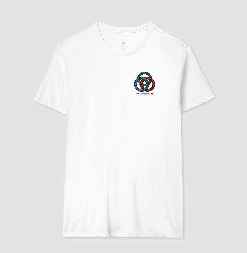 Camiseta Psicanálise Lacan - O Nó Borromeano (Topologia) | Minimalista