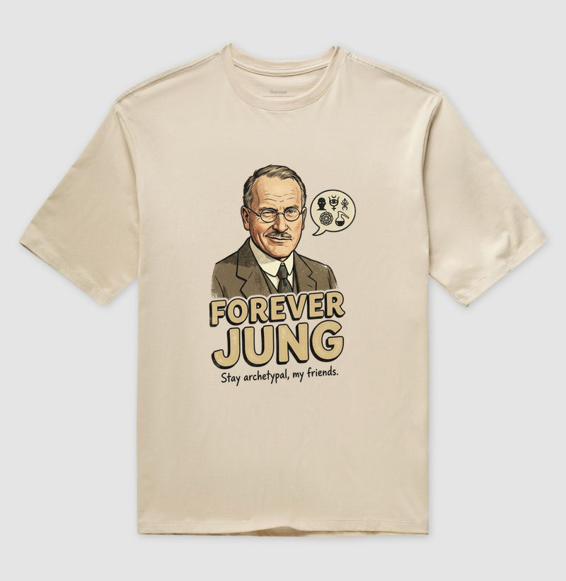 Camiseta Oversized Psicanalítica Carl Jung - Forever Jung (Archetypal) | Pop Art Vintage