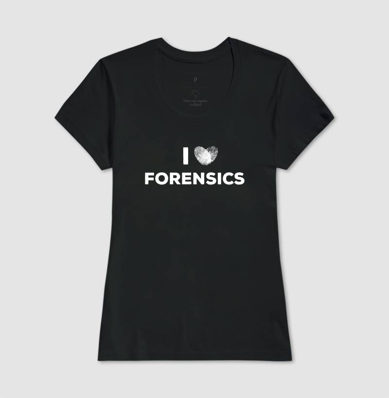 Camiseta Perícia Criminal - I Love Forensics (Coração Papiloscópico) | True Crime