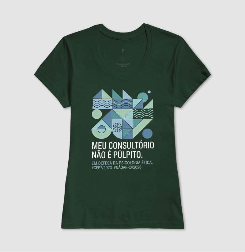 Camiseta "Meu Consultório Não É Púlpito" | Em Defesa da Psicologia Ética e Laica
