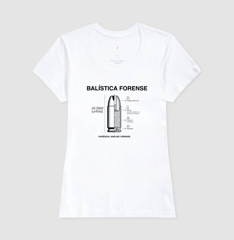 Camiseta Balística Forense - Anatomia do Cartucho | Blueprint Criminal