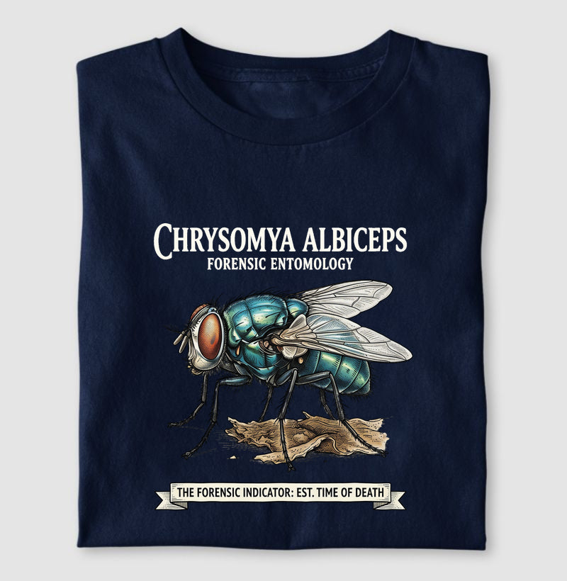 Camiseta Entomologia Forense - Chrysomya Albiceps (Est. Time of Death) | Graphic Tee